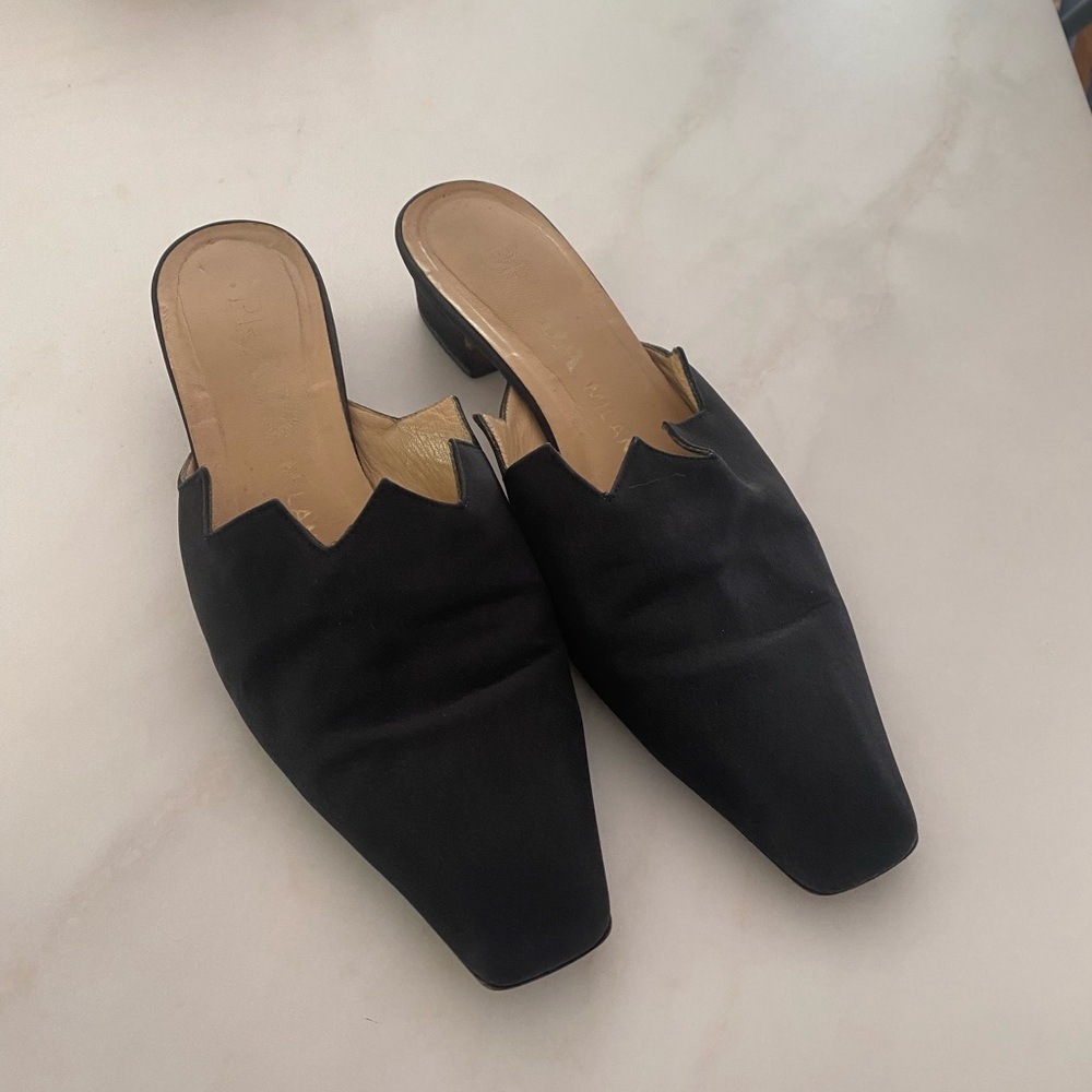 Vintage Prada Black Mules